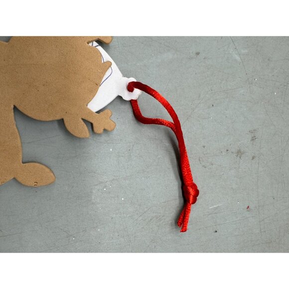 Reindeer Foam Christmas Ornament With Red Hanging Loop brown red 4.75" READ - Picture 7 of 8